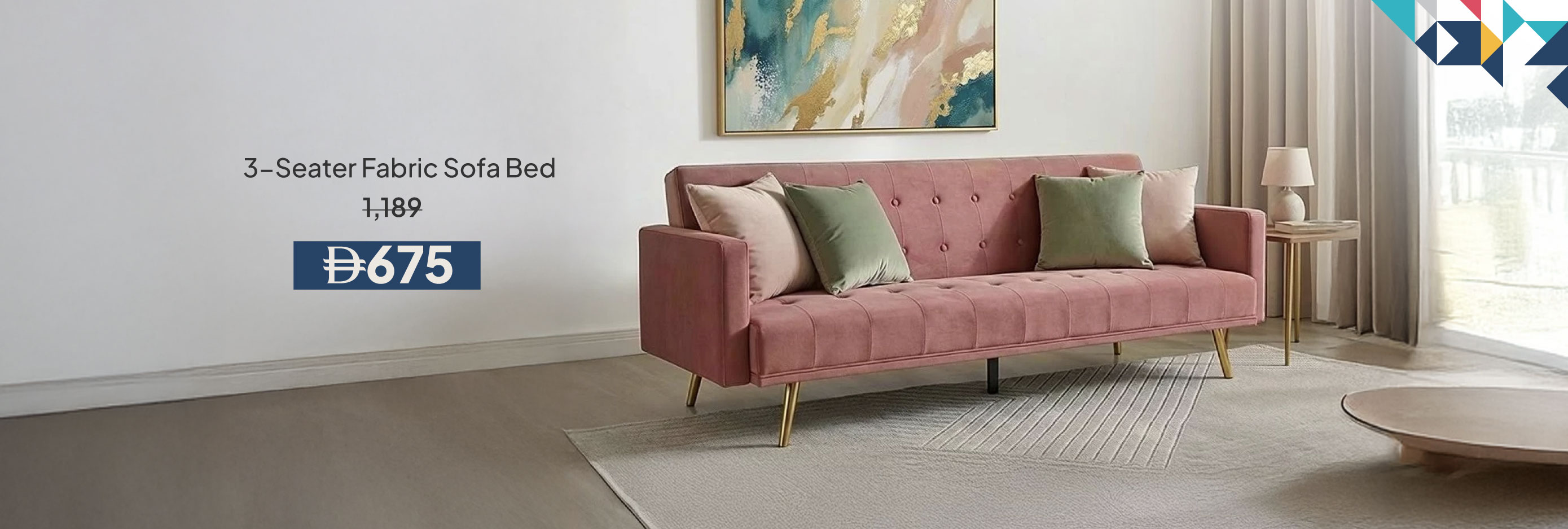 PWU26A-LR-CB-3S Fabric Sofa Bed