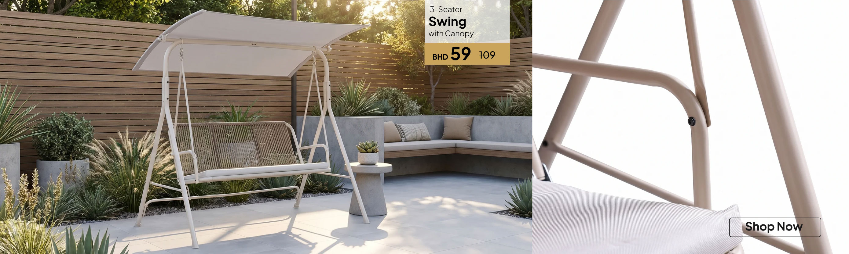 GESB26-OD-CB-3S  Swing with Canopy