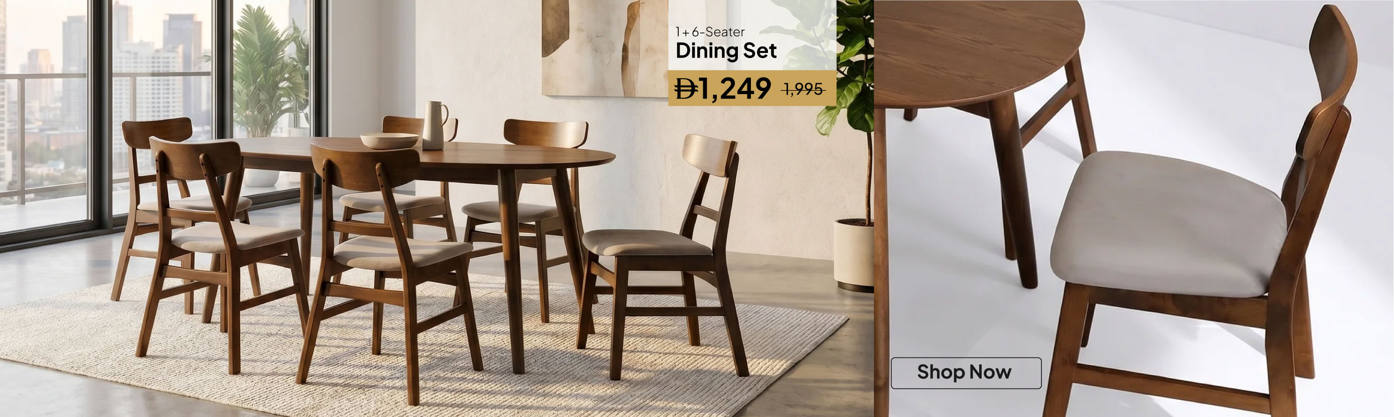 GESU26-DR-CB-1+6-Seater Dining Set