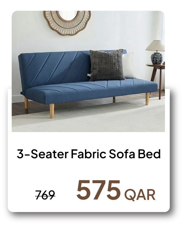 HFOQ26-SD-3-Seater Fabric Sofa Bed