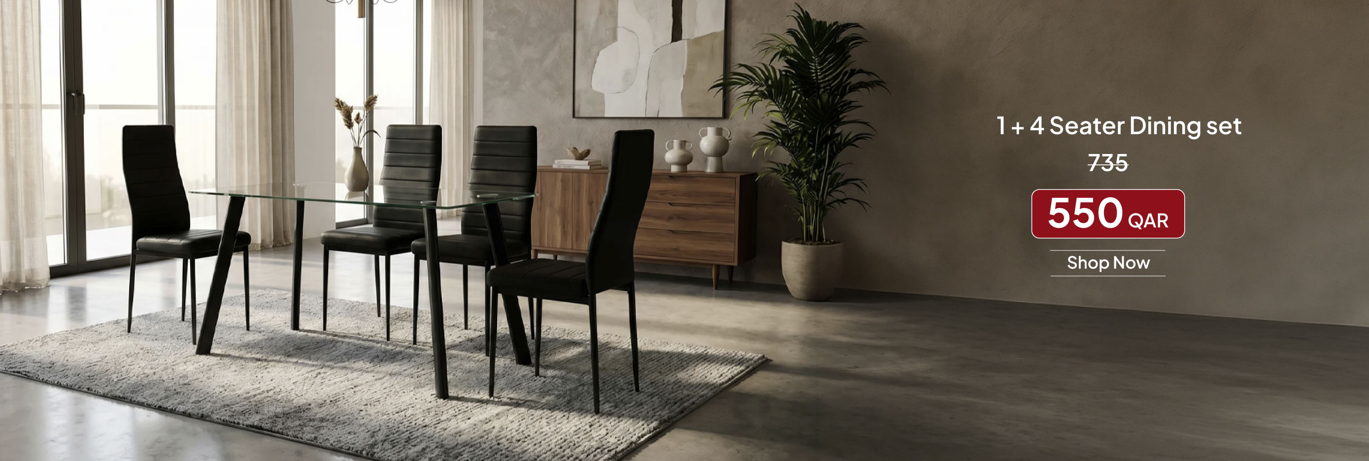 SOQ26-CB-DR-1 + 4 Seater Dining set