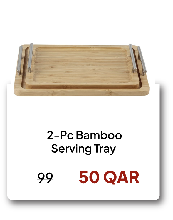 SOQ26-SDA- 2-Pc Bamboo Serving Tray