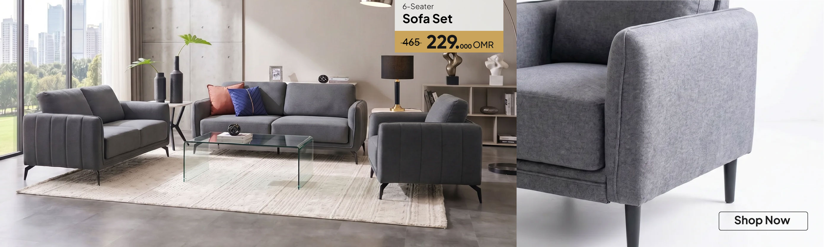 GESO26-LR-CB-6-Seater Sofa Set