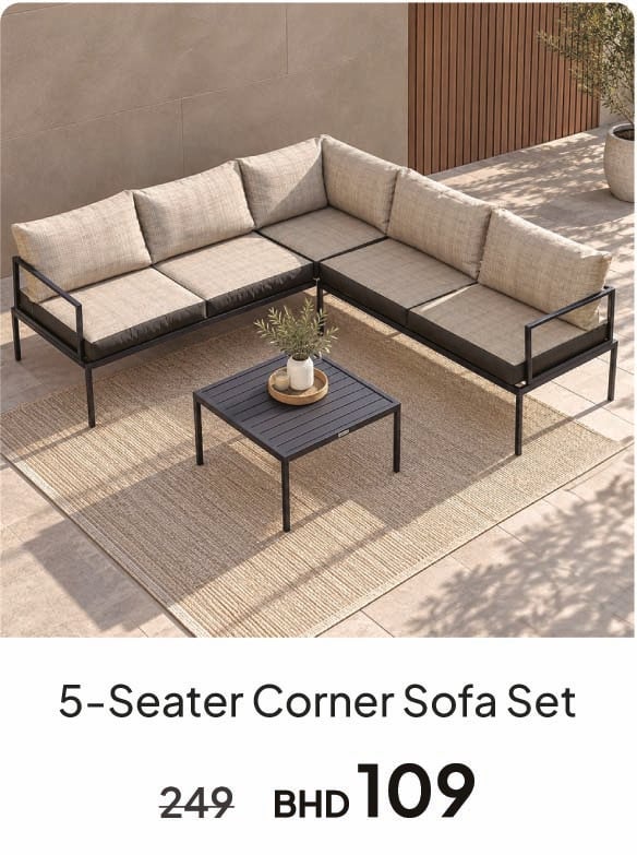 BH26-GRLP26-DB-5-S Corner Sofa Set