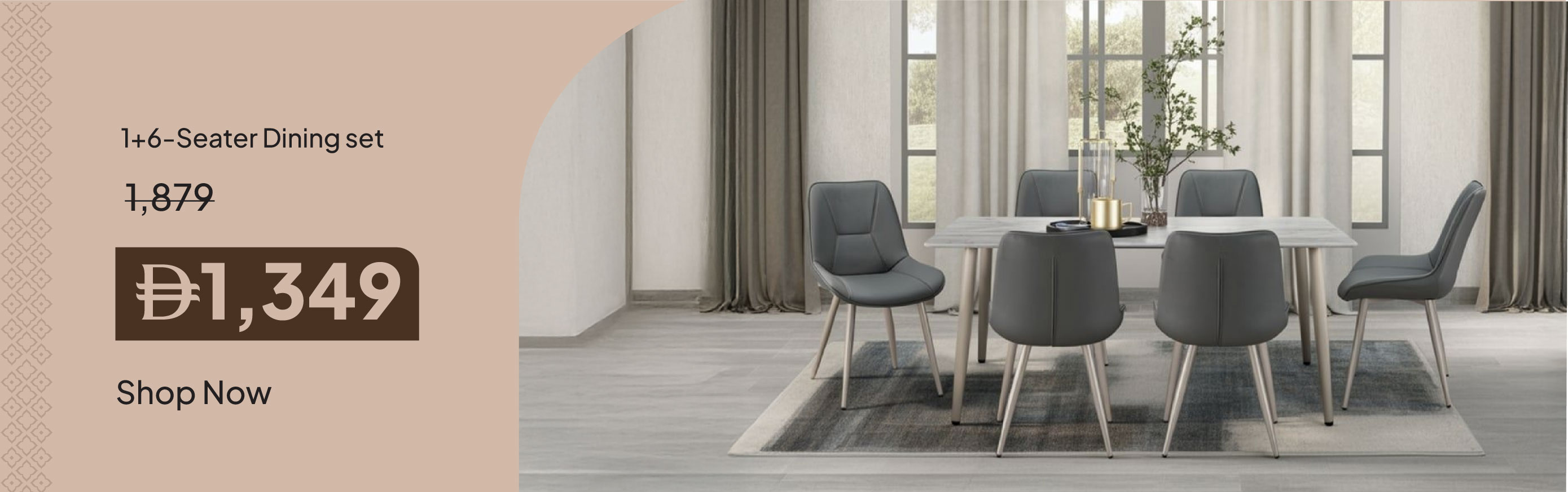 PRU26-Dining-Neto 1+6 Ceramic Dinin