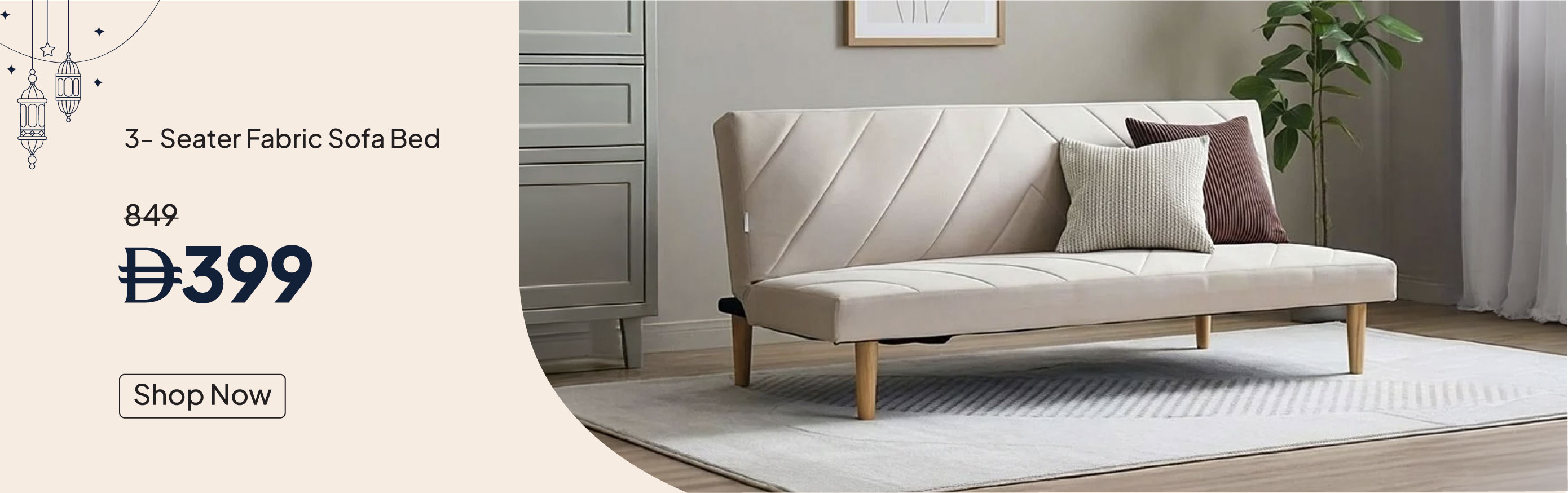 ESSU26-LR-3S Fabric Sofa Bed