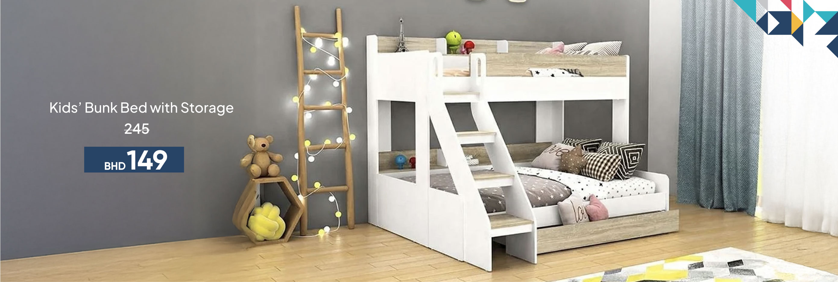 PWB26-BR-CB-Kids’ Bunk Bed Storage
