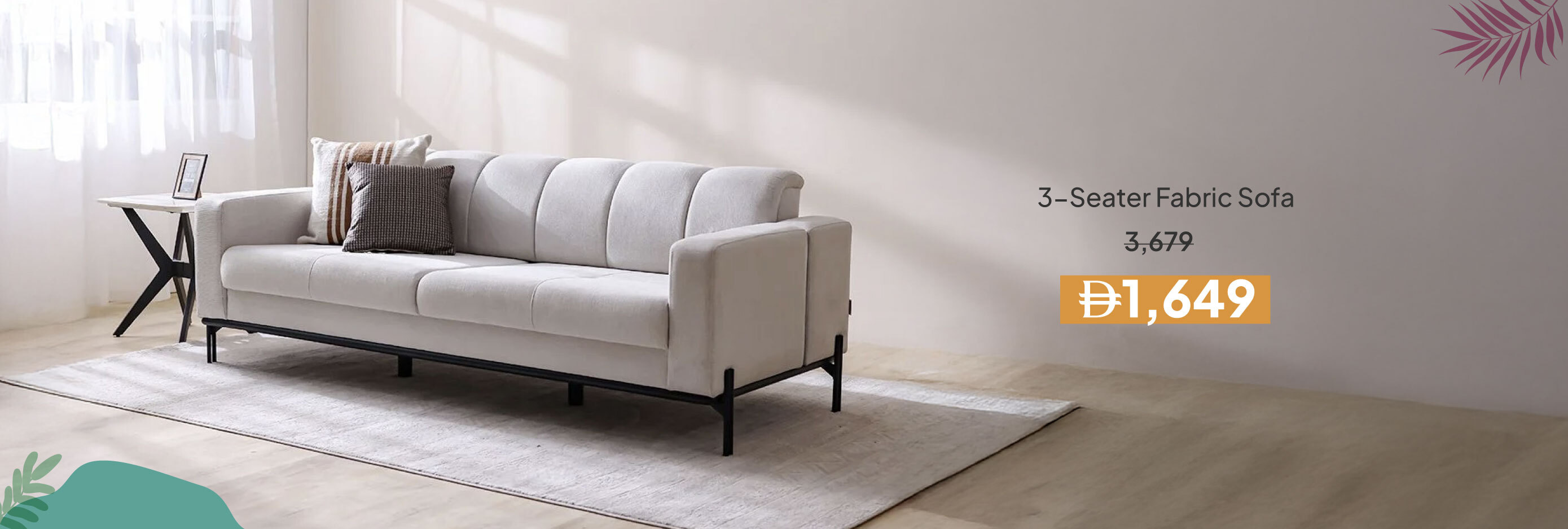 SRSU26-LR-CB-3S Fabric Sofa