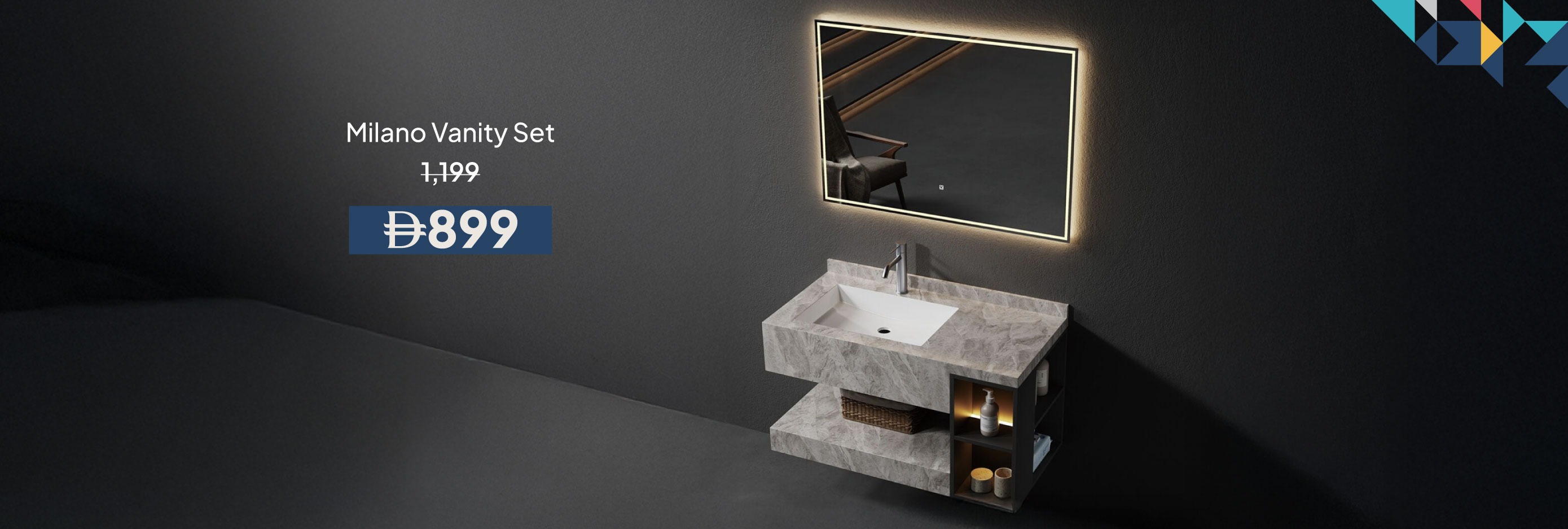 PWU26A-ST-CB-Milano Vanity Set