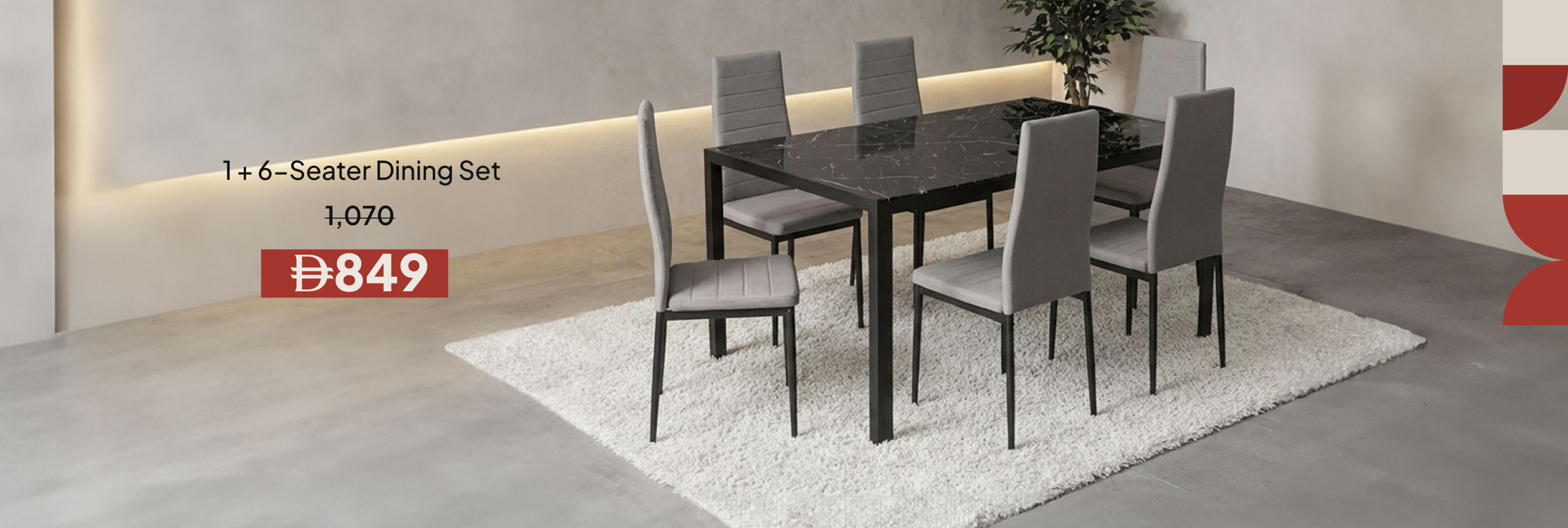 EHU26A-DR-CB-1+6-Seater Dining Set