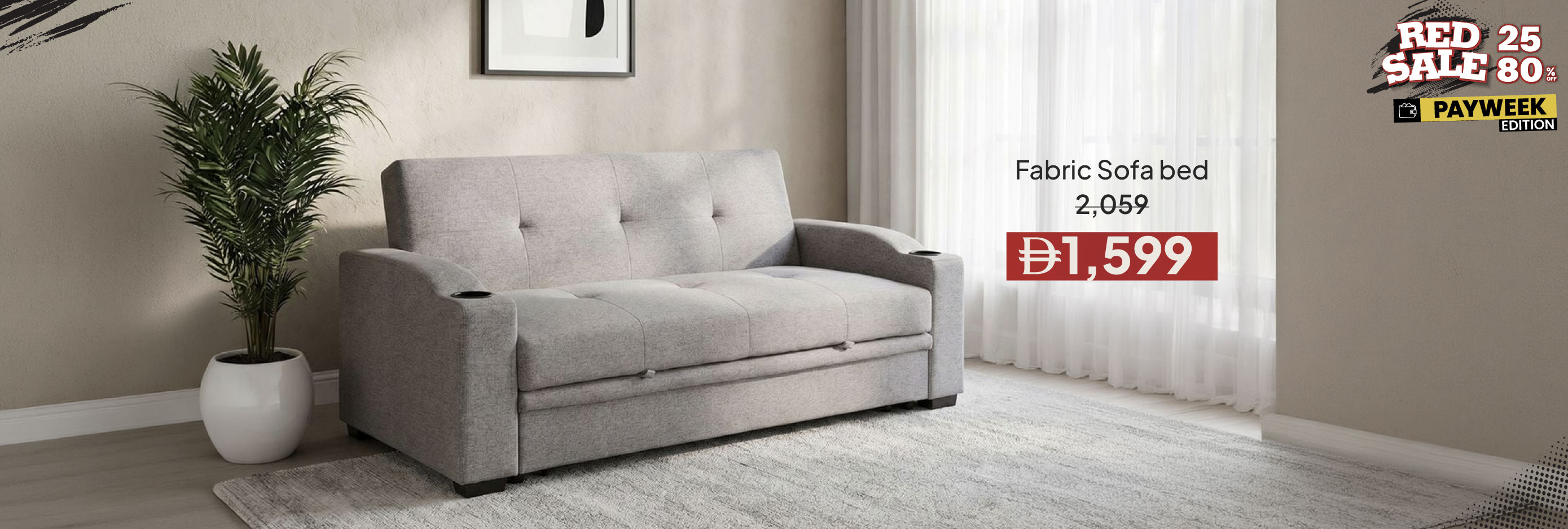 RSPWEU26-LR-CB-Fabric Sofa bed 