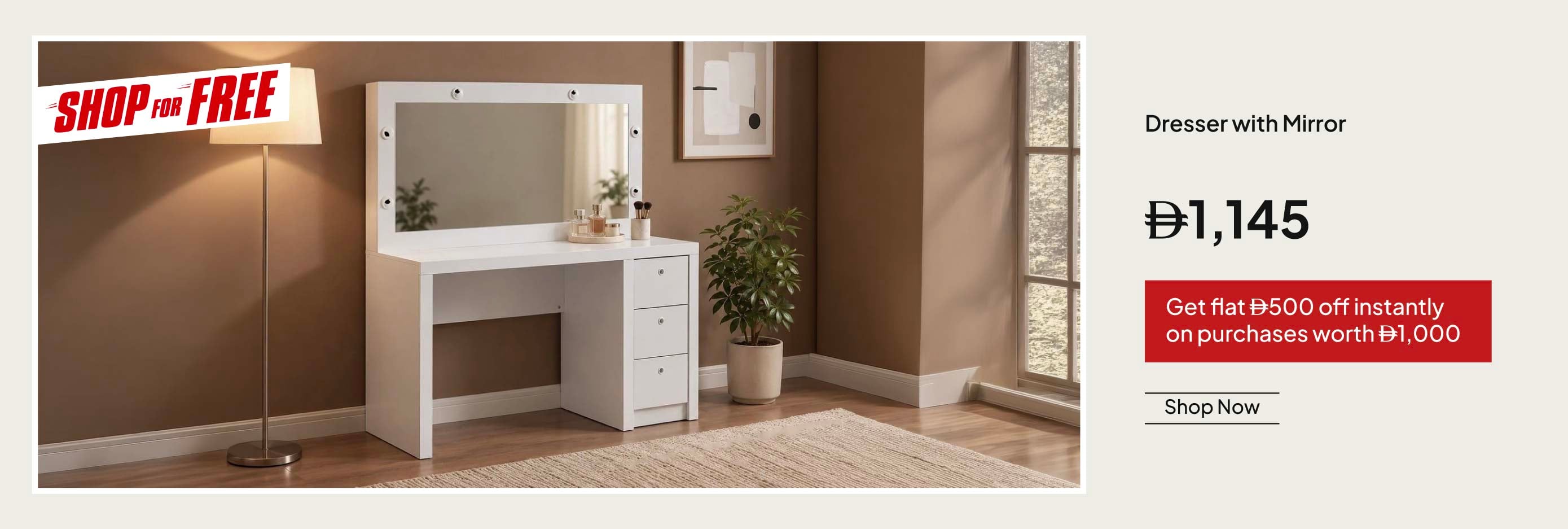 SFFU26-BR-CB-Dresser with Mirror