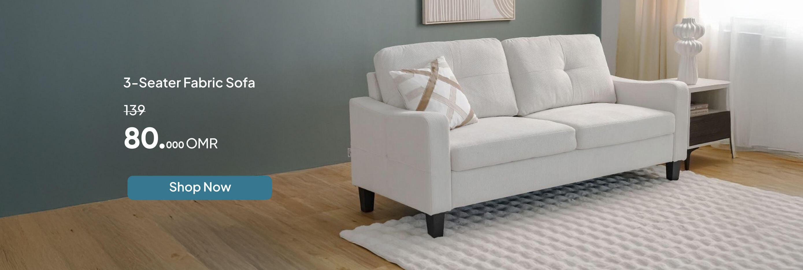 NSSO26-LR-CB-3-Seater Fabric Sofa