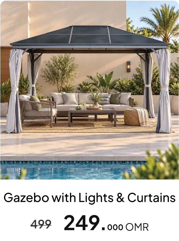 O26-BD-Gazebo w/ Lights & Curtains