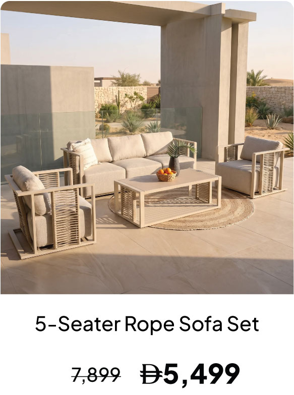GRLPU26-DB-5-Seater Rope Sofa Set