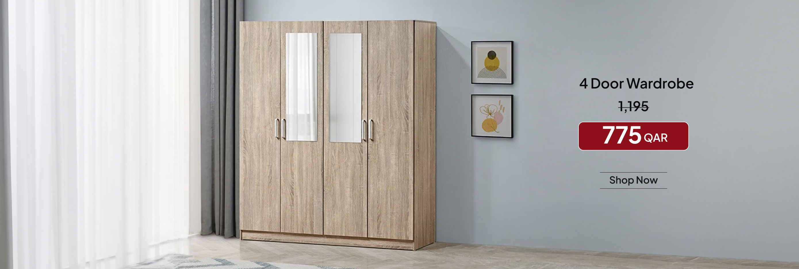 SOQ26-CB-BRA-4 Door Wardrobe